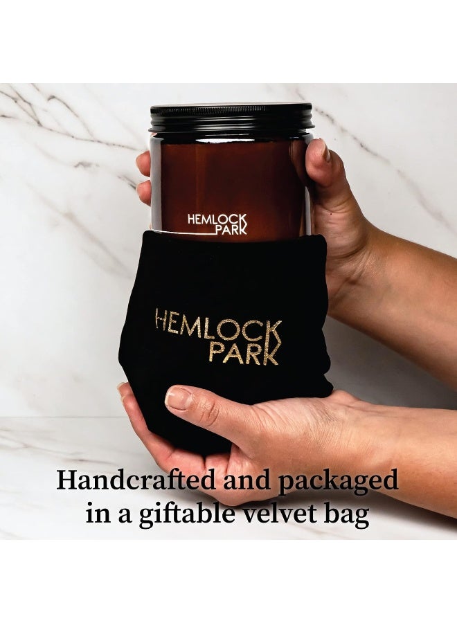 Hemlock Park Crackling Wood Wick Candle Handcrafted with Natural Coconut Wax and Essential Oils (Sea Salt Orchid, Large 16 oz) - Image 2